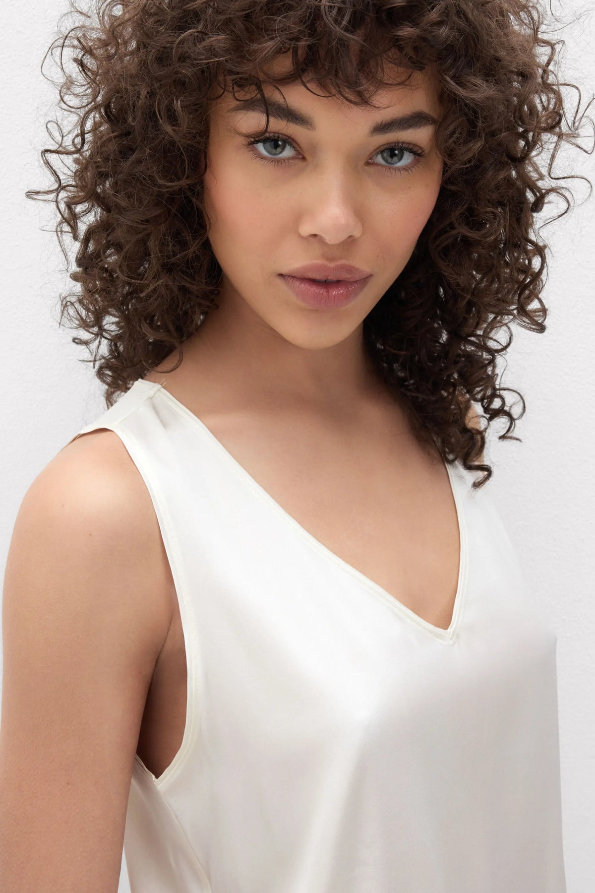 Silk V-Neck Tank Top