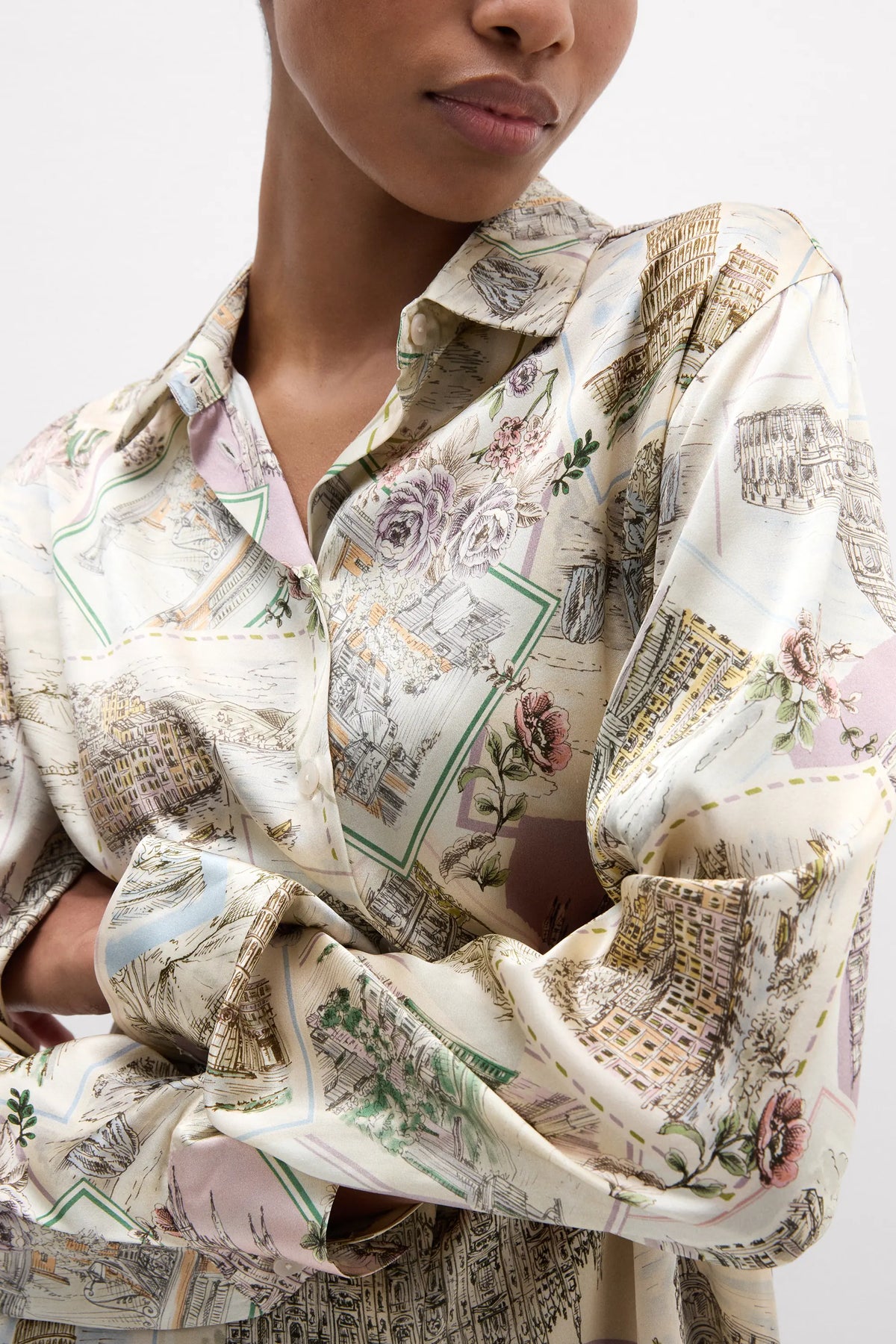 La Dolce Vita Printed Shirt in Silk