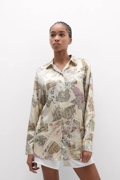 La Dolce Vita Printed Shirt in Silk