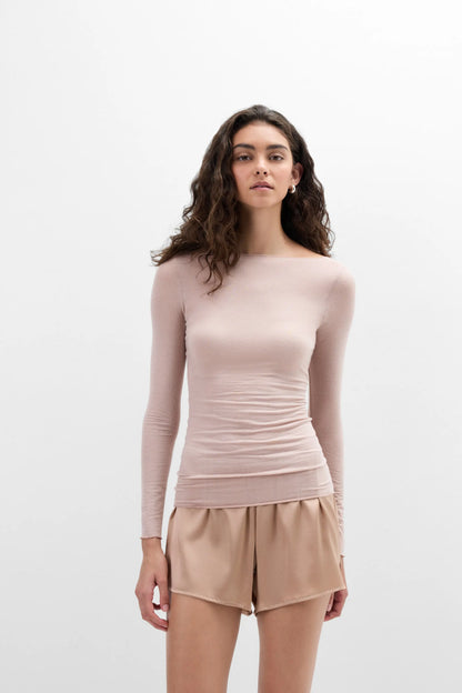 Boat Neck Modal Cashmere Ultralight Top
