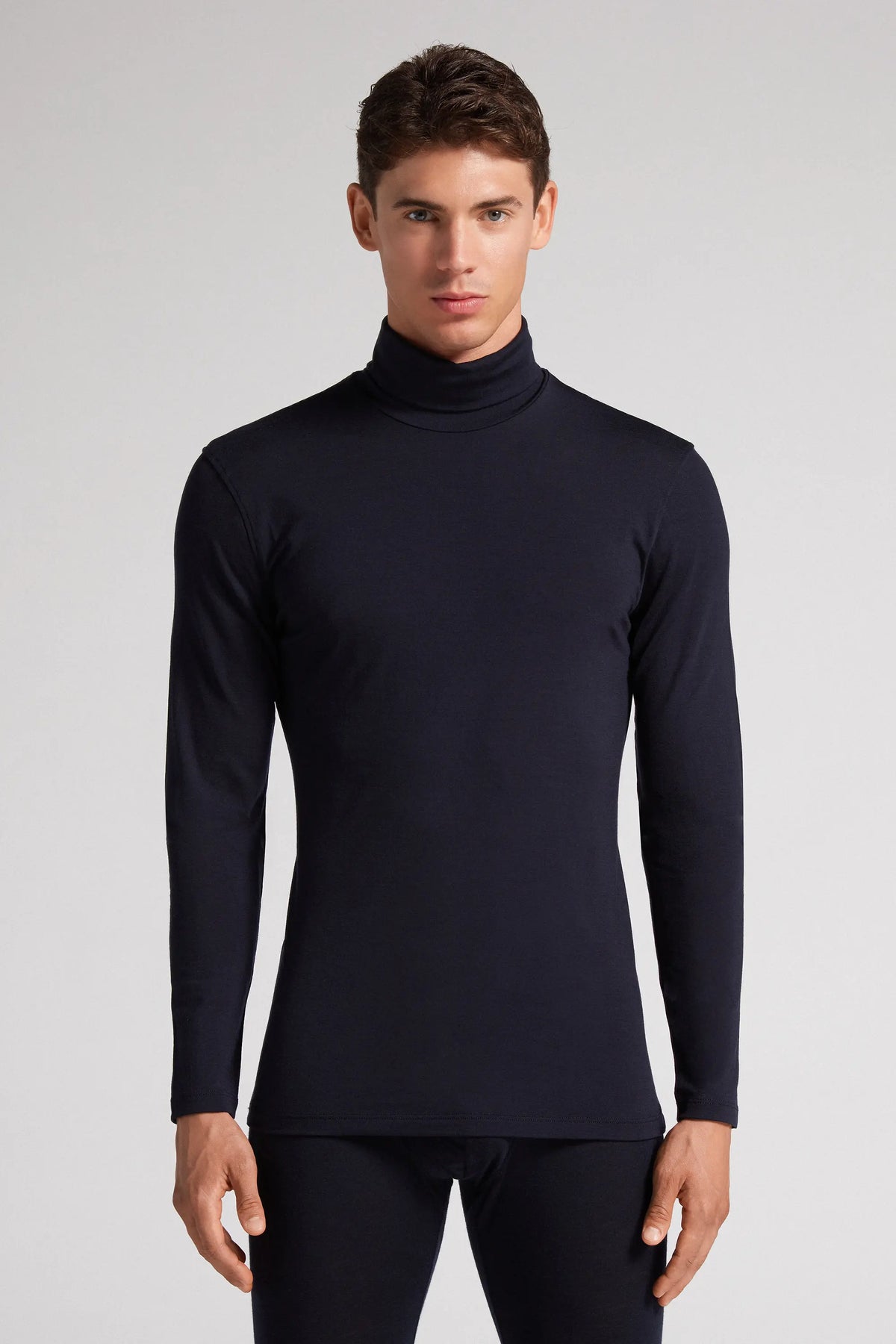 Long-sleeve High-Neck Merino-Wool Top