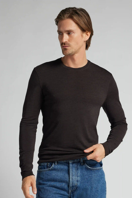 Long-sleeve Crew-Neck Merino-Wool Top