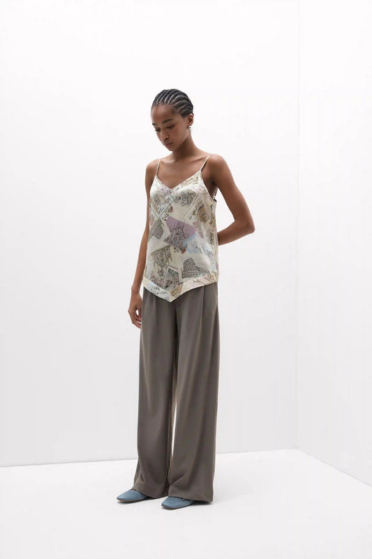 La Dolce Vita Printed Top in Silk